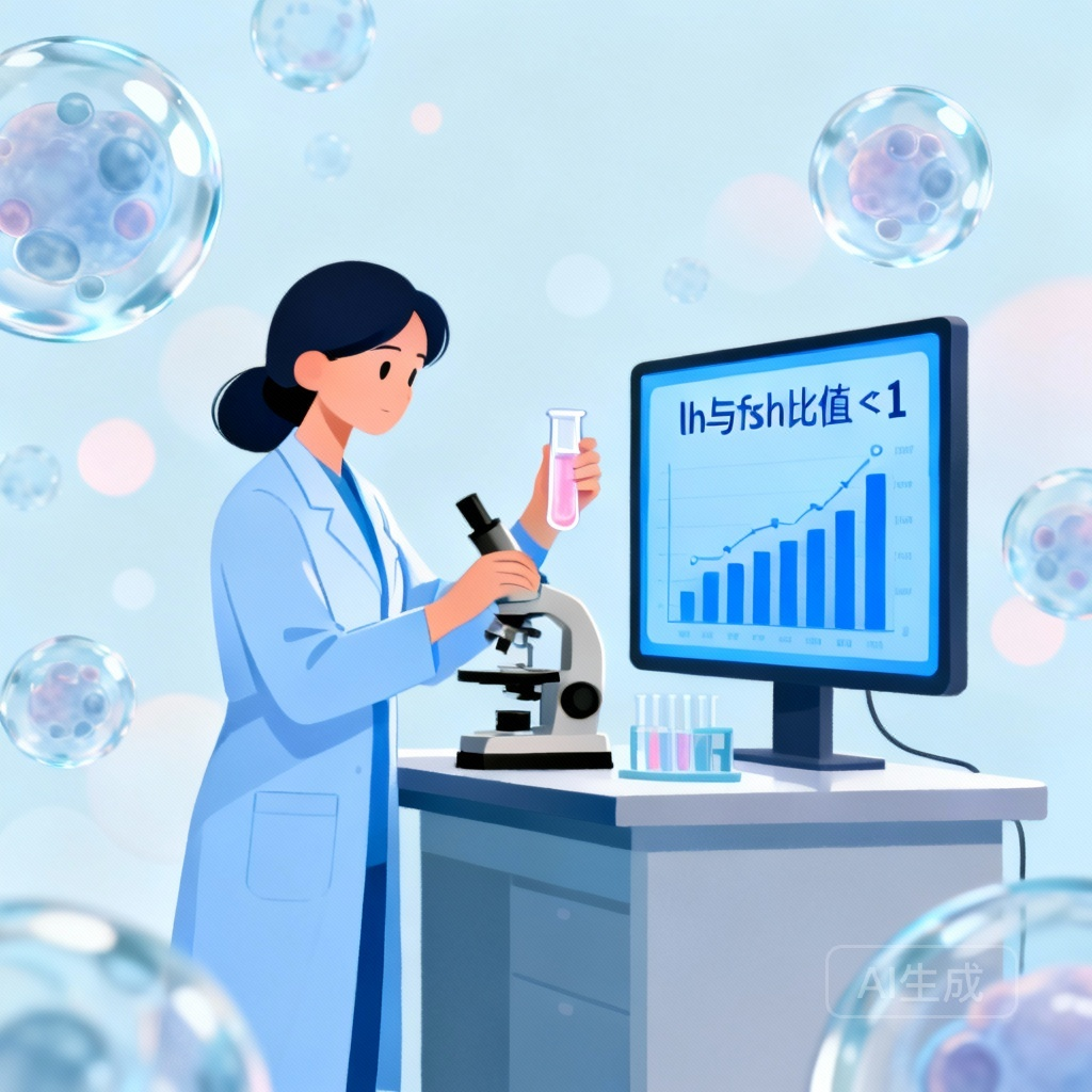 lh和fsh比值小于1的医学诊断场景图：生殖健康诊断中血液检查报告分析