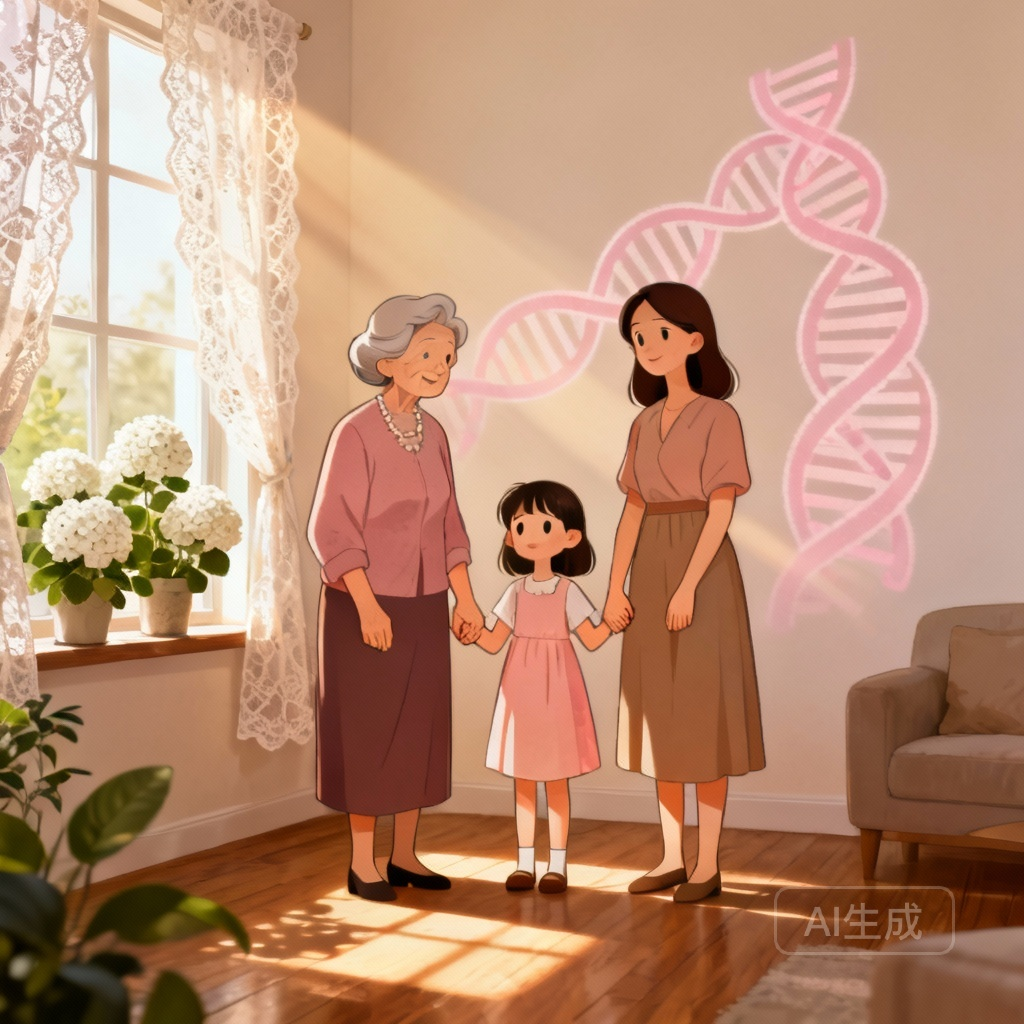 多囊成因之遗传因素场景图：家族遗传与多囊患病几率关系