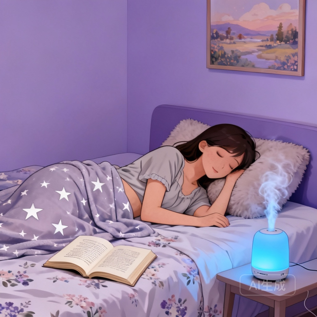 痛经怎么缓解 心理调节场景图：女性听音乐放松缓解痛经