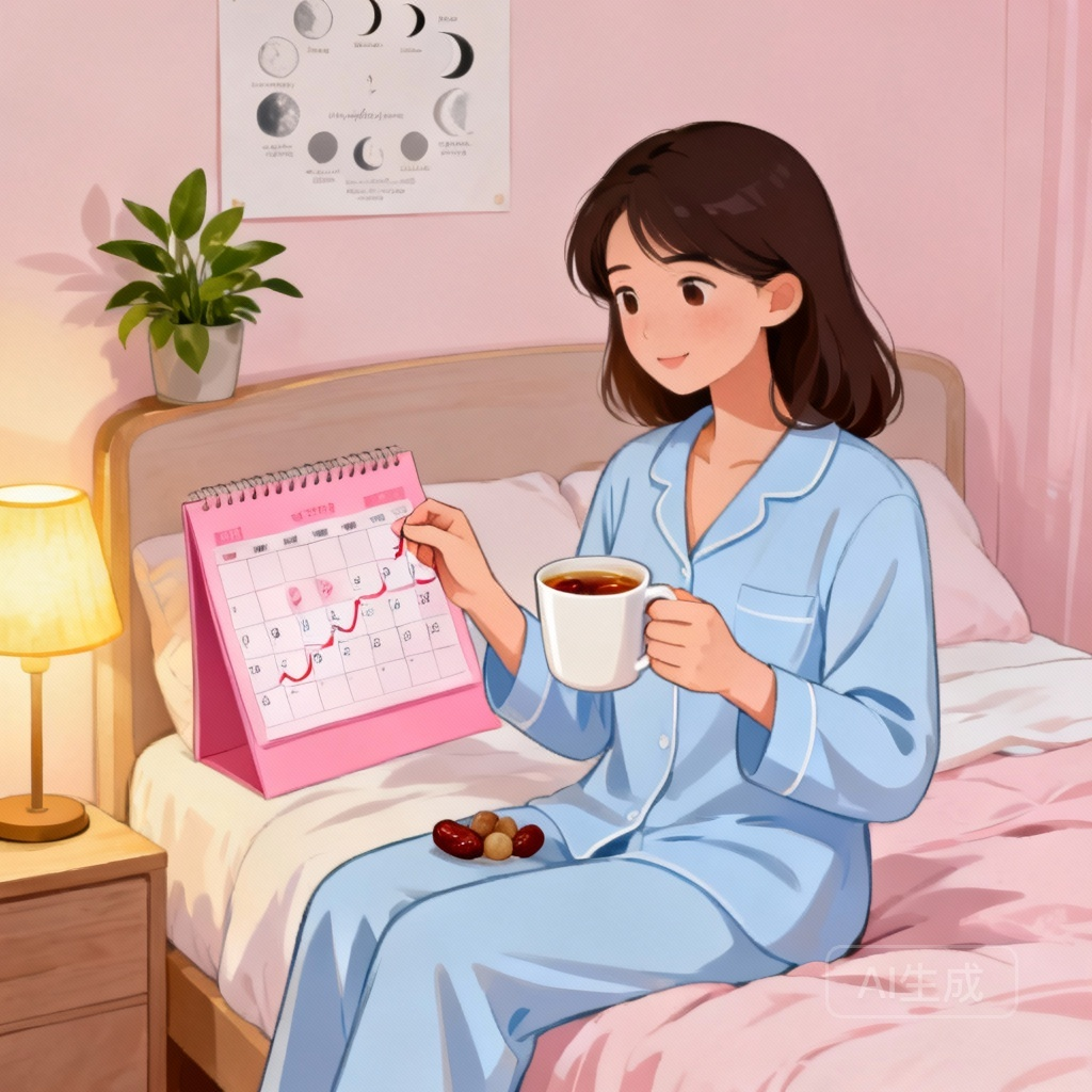 月经情况记录 场景图：女性记录月经持续时间、量和血块等信息