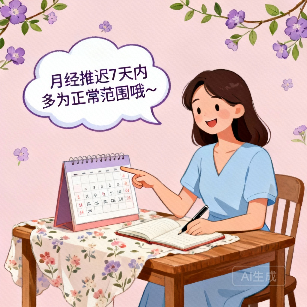月经推迟相关场景图:女性疑惑月经推迟是否正常