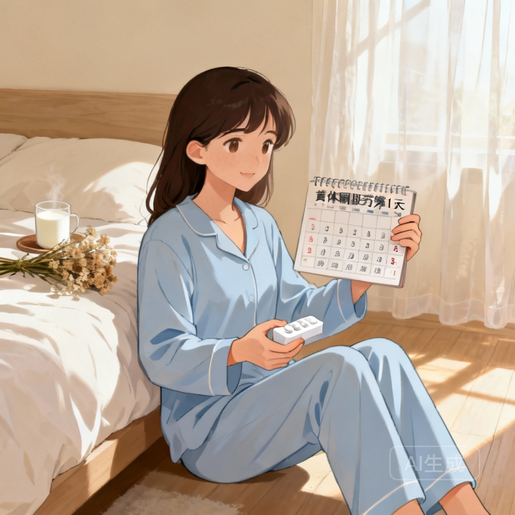 黄体酮催经服用天数 女性生理健康管理场景图：月经异常考虑用黄体酮催经