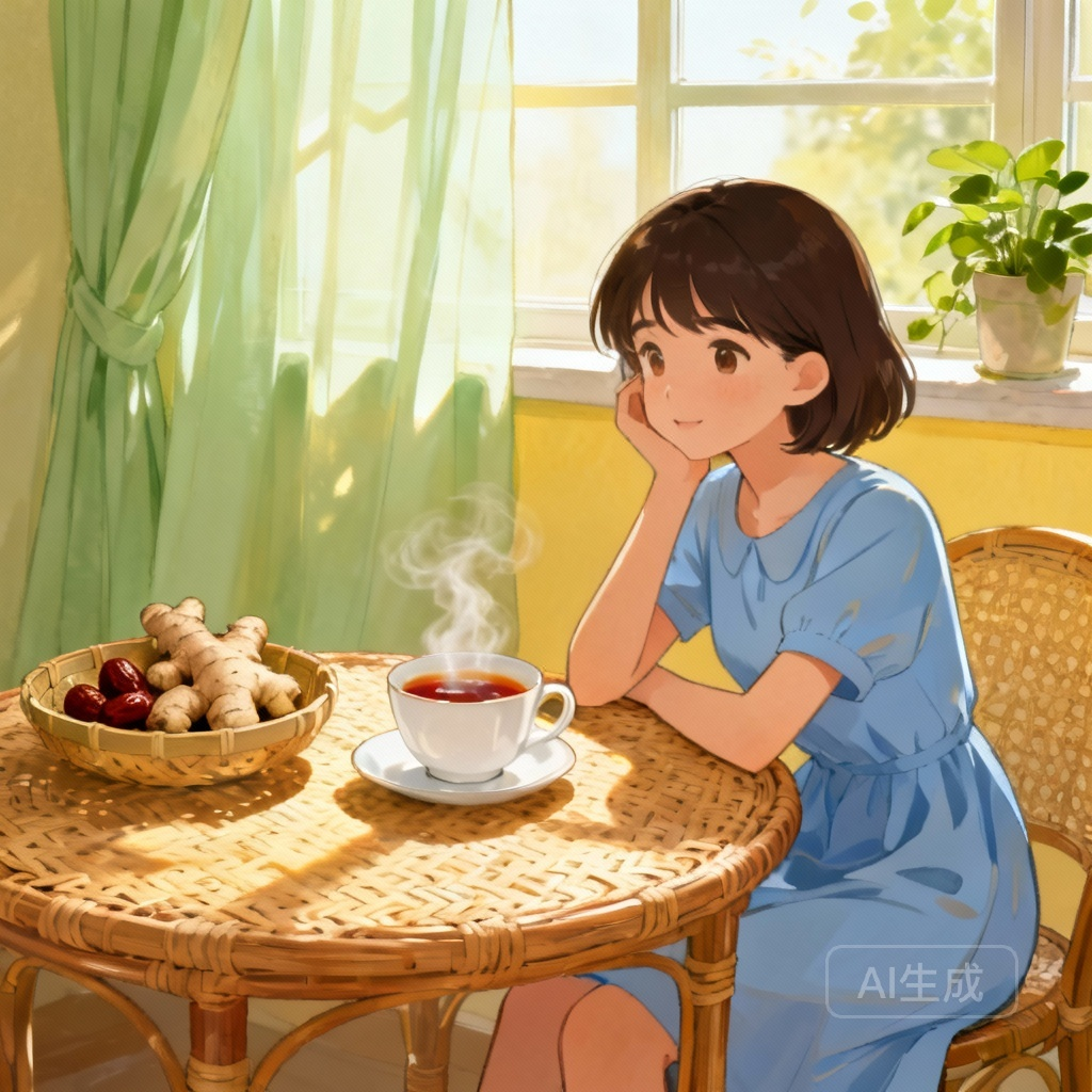 怎么把月经催出来 饮食催经场景图：喝红糖水和吃红枣