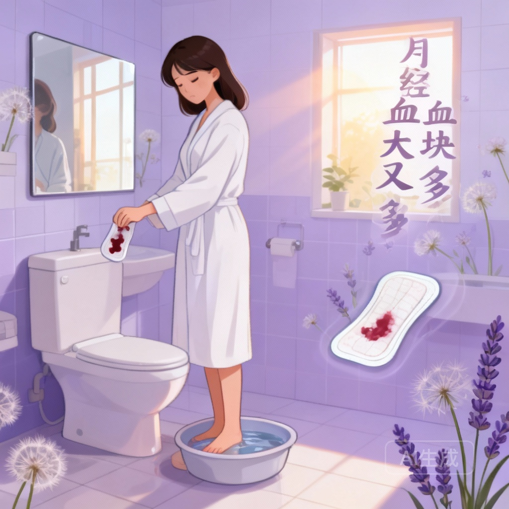 月经血块大又多 内分泌失调场景图：女性内分泌失调导致月经问题的示意