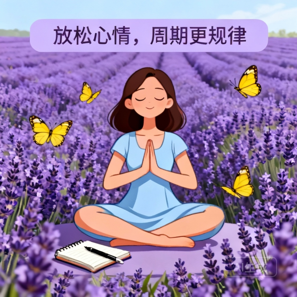 应对月经周期变短的方法 场景图:女性调整生活方式、注意饮食和就医检查的画面