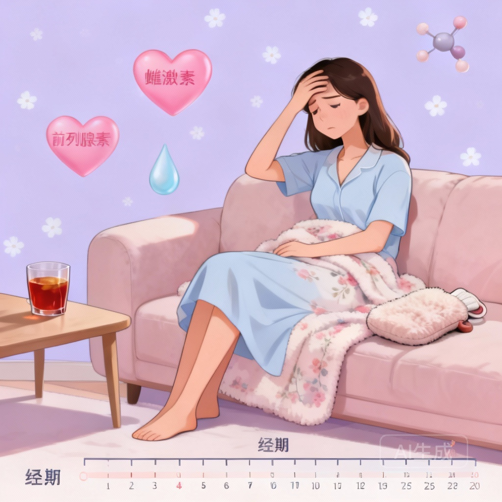 来月经头疼是怎么回事 经期激素变化示意图