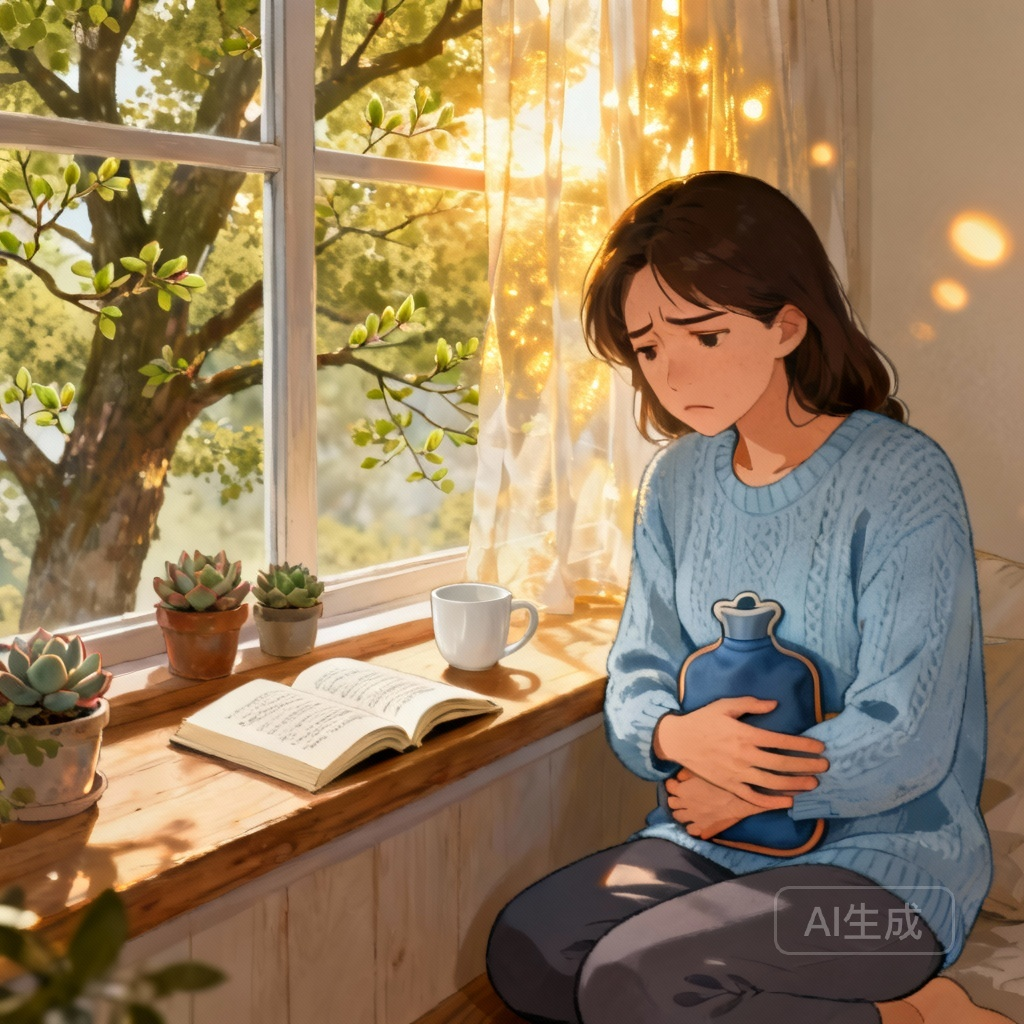 小腹坠胀感但是没来月经 场景图：女性生理期不适