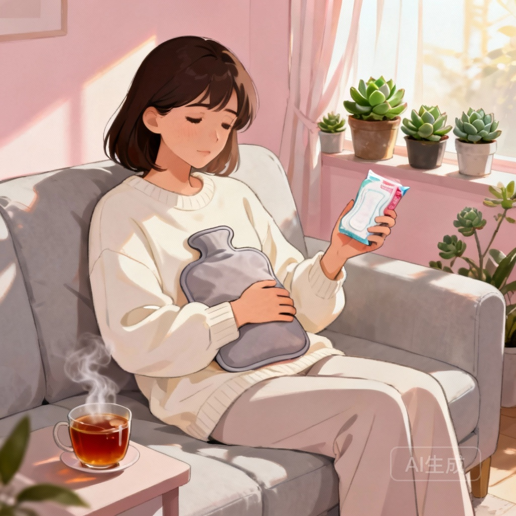 月经量大相关场景图：女性生理期不适