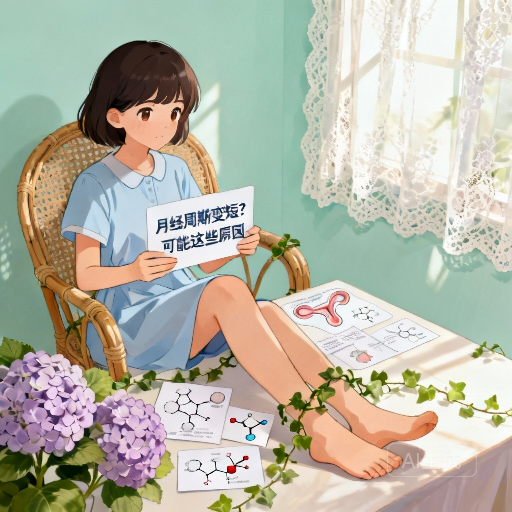 月经周期相关场景图:女性为月经周期短而困惑