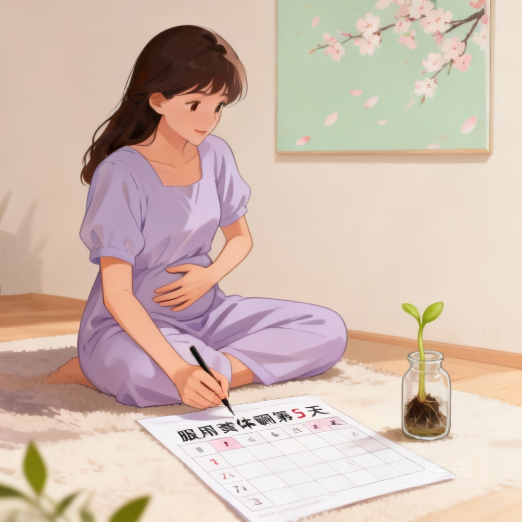 吃黄体酮月经来潮时间 场景图：女性使用APP记录经期