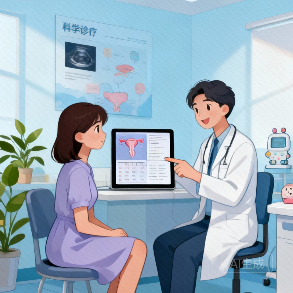 就医检查与生活习惯场景图:女性就医检查及保持良好生活习惯