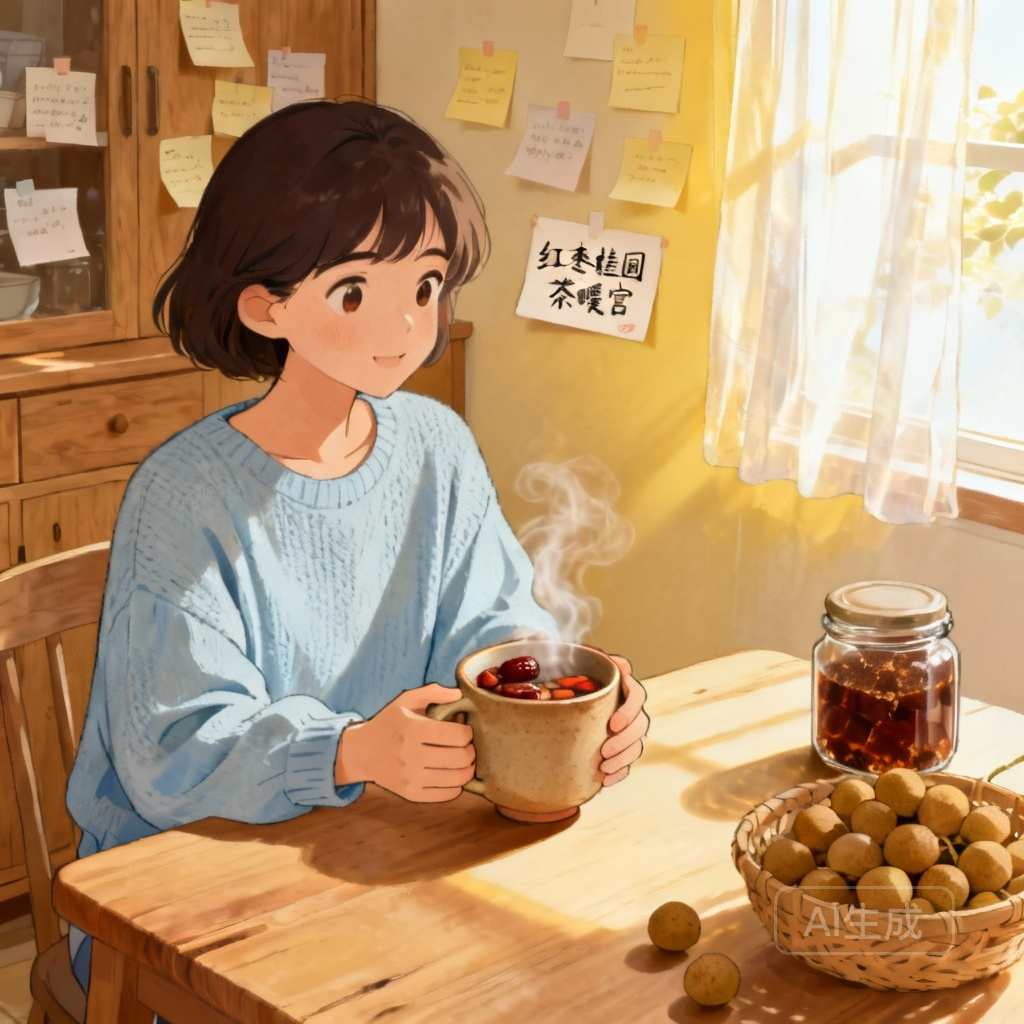 月经不调饮食调理场景图：女性食用新鲜蔬菜水果