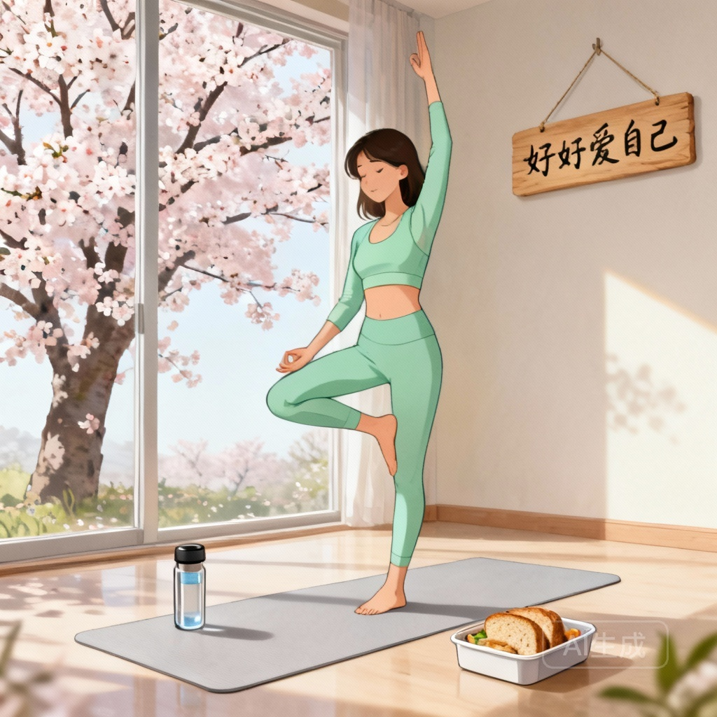 月经不来 适当运动场景图：女性进行瑜伽运动