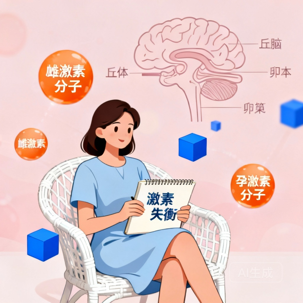 月经量大原因之内分泌失调 场景图:内分泌失调影响月经的示意